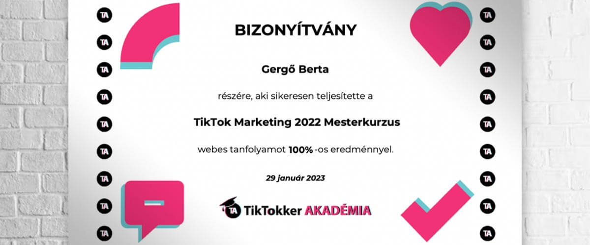 TikTok Marketing 2022 Mesterkurzus